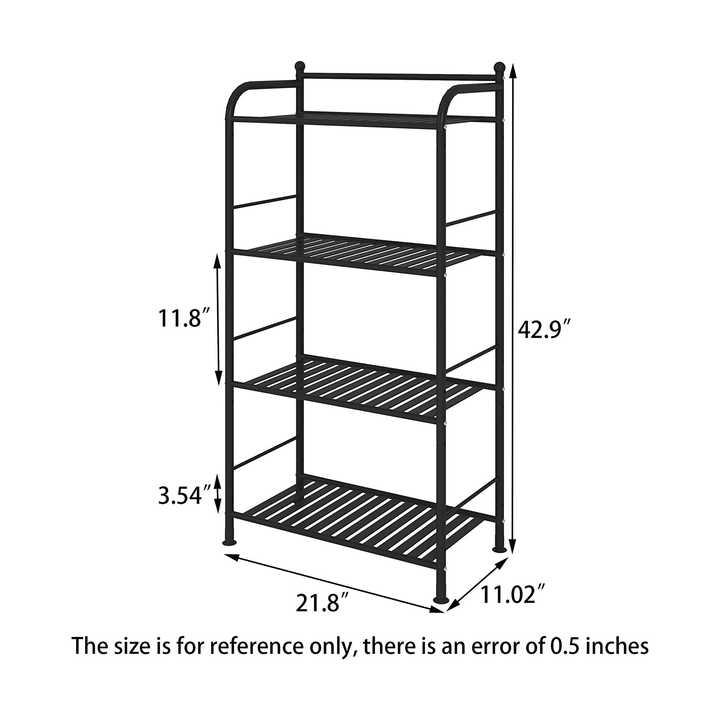 DYMACHINE Étagère de rangement ouverte pour salle de bain à 3/4/5 niveaux, étagère d'angle en métal sur pied