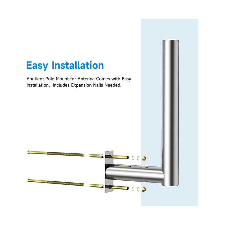 DYMACHINE Support de montage d'antenne de type L pour poteau de montage d'antenne universel extérieur