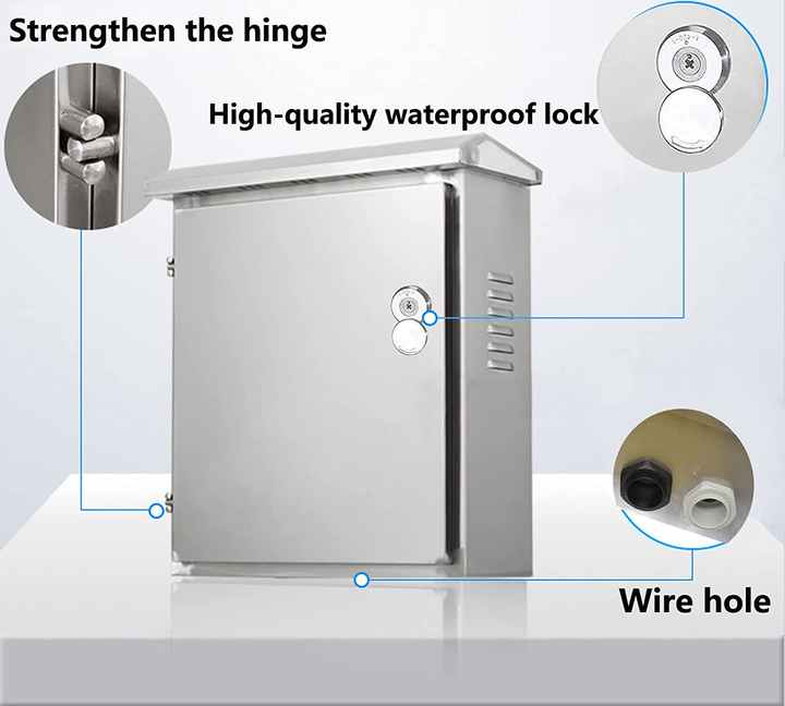Armoire de projet de boîte de boîtier étanche électrique extérieure en acier inoxydable