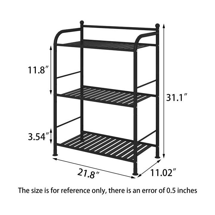 DYMACHINE Étagère de rangement ouverte pour salle de bain à 3/4/5 niveaux, étagère d'angle en métal sur pied