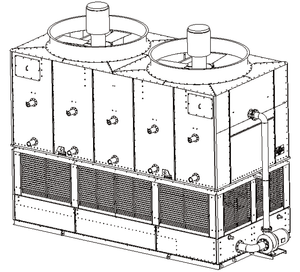 Tour de refroidissement personnalisée DYMACHINE, tour de refroidissement à circuit d'eau fermé, refroidisseur à condensateur évaporatif