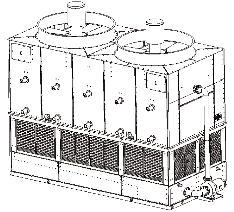 L'usine DYMACHINE fournit directement une tour de refroidissement industrielle tour de refroidissement fermée circulaire